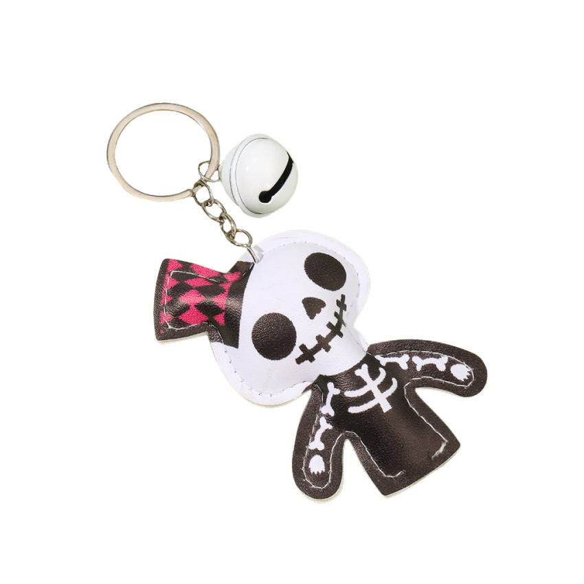 Wholesale Halloween PU Skull Keychain